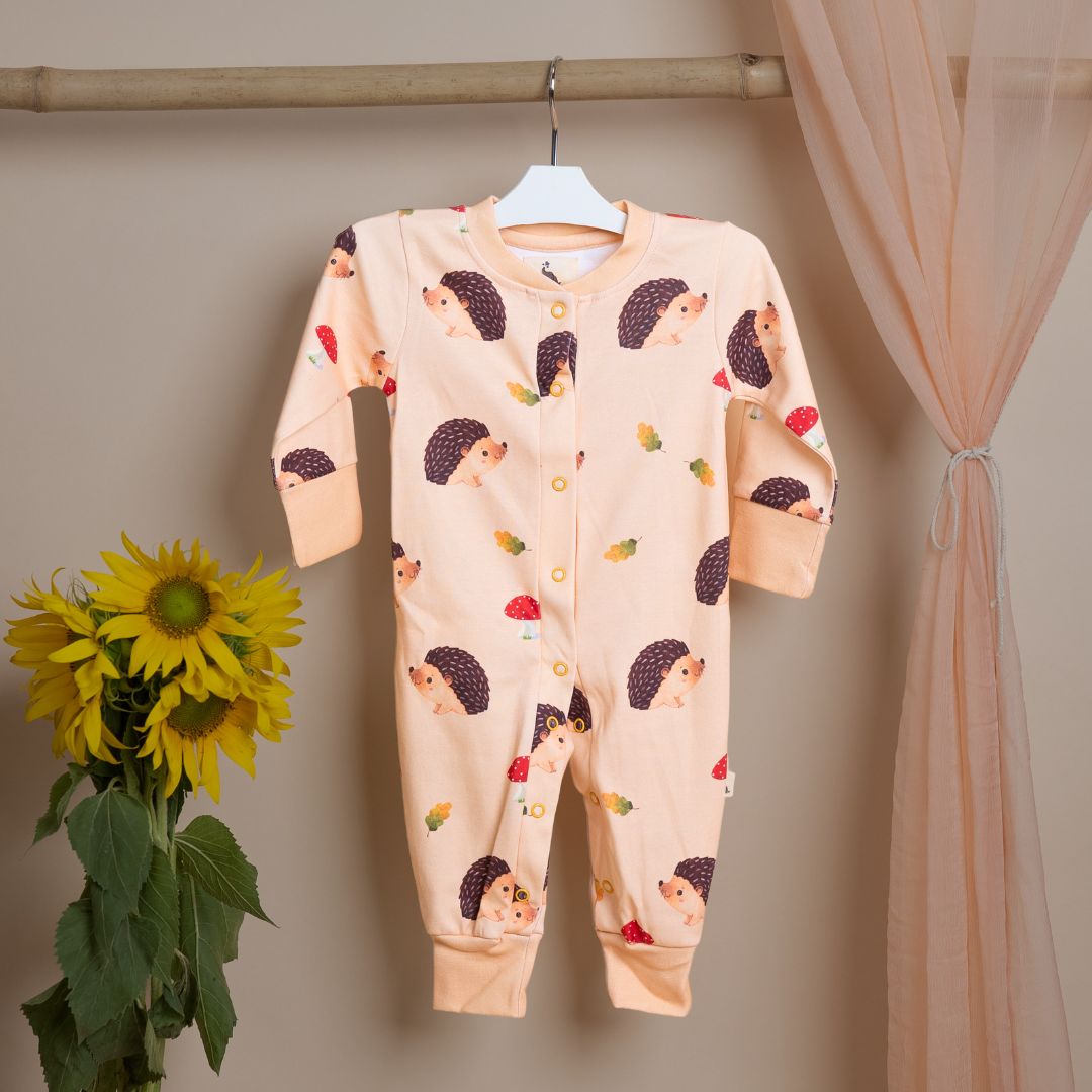 Hedgehog and Hearts - Full Button Onesie