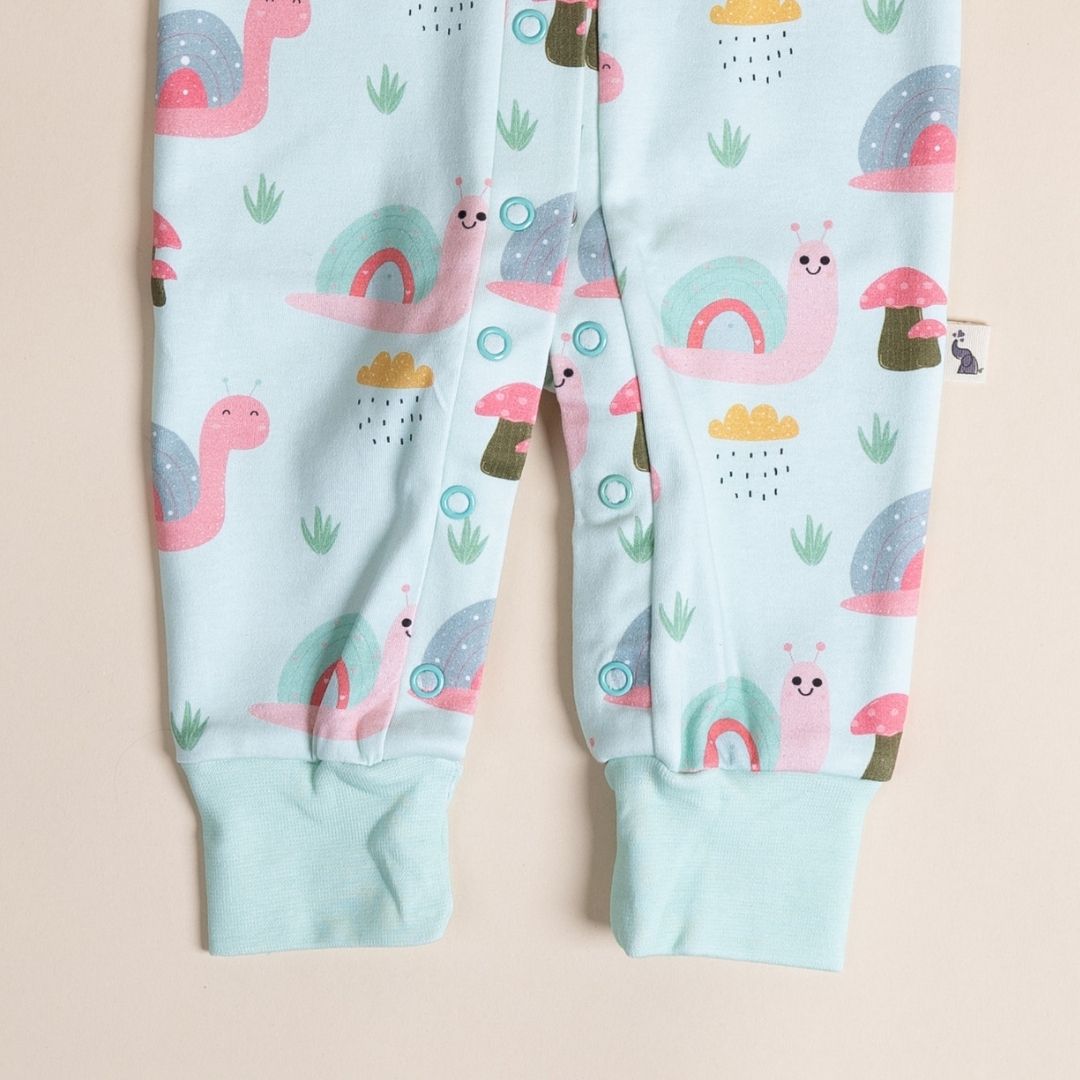 Snail and Clouds - Full Button Onesie