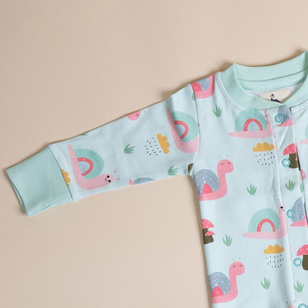 Snail and Clouds - Full Button Onesie