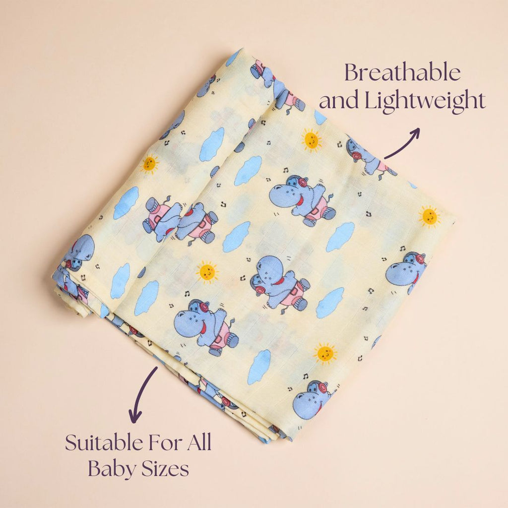 Hippo and the Sun - Swaddle Cloth