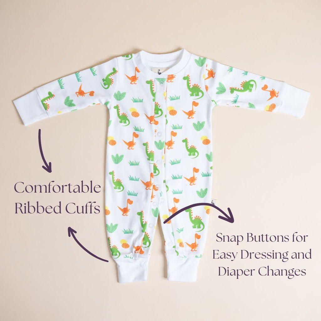 Dino and Eggs - Full Button Onesie